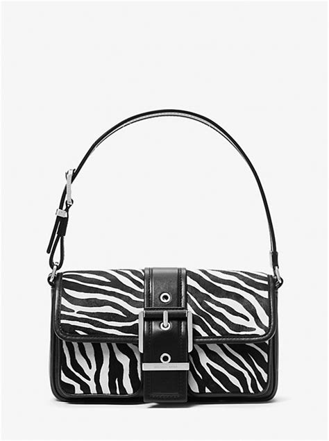 michael kors zebra print purse|Colby Medium Zebra Print Calf Hair Shoulder Bag .